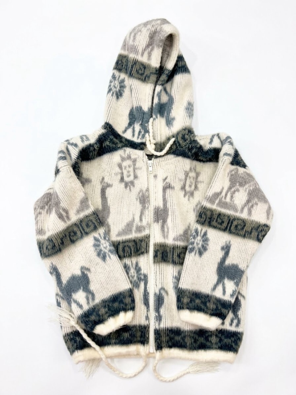 Vintage aly marka parka llama alpaca wool sweater made in Ecuador